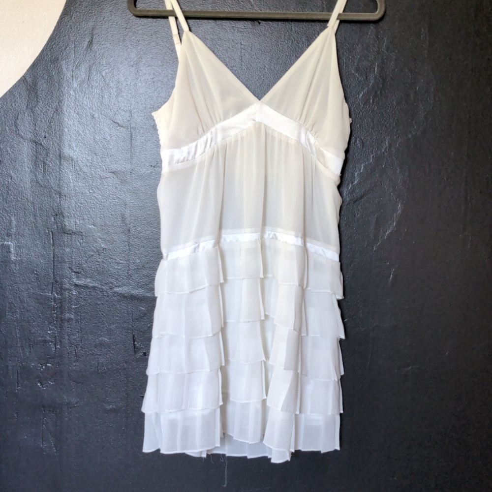 White Ruffled Cocktail Dress